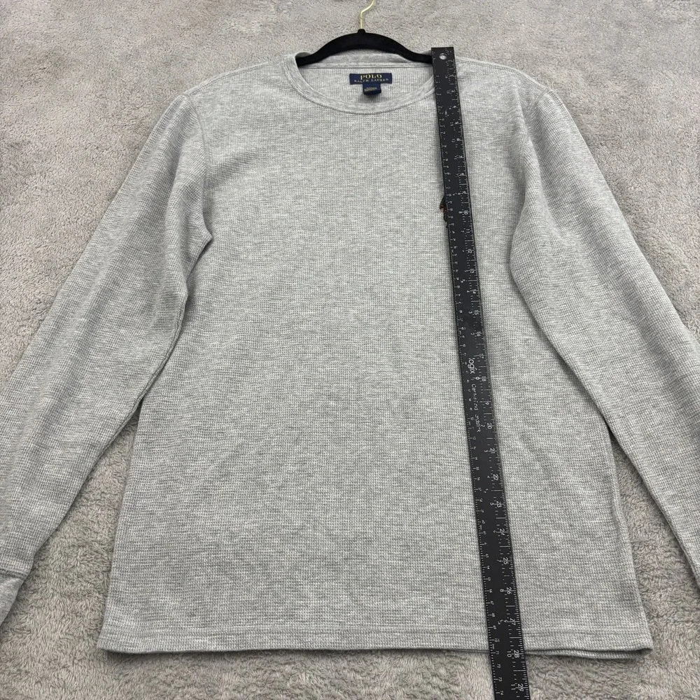 Polo Ralph Lauren PolBear Waffle Knit Thermal Shirt Mens M Gray Sleepwear Preppy